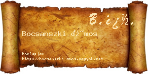 Bocsanszki Ámos névjegykártya
